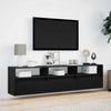 TV-seinäkaappi LED-valoilla musta 180x31x45 cm