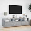 TV-seinäkaappi LED-valoilla betoninharmaa 180x31x45 cm