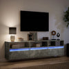 TV-seinäkaappi LED-valoilla betoninharmaa 180x31x45 cm