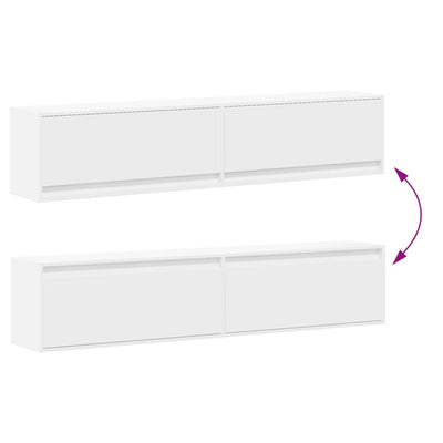 Valkoinen tv-seinäkaappi Antinogel 180x31x38cm (led-valoilla)