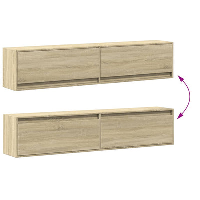 Sonoma-tammi tv-seinäkaappi Antinogel 180x31x38cm (led-valoilla)