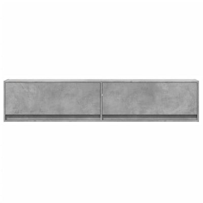 TV-seinäkaappi LED-valoilla betoninharmaa 180x31x38 cm