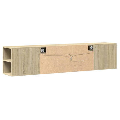 TV-seinäkaappi LED-valoilla Sonoma-tammi 180x31x39,5 cm