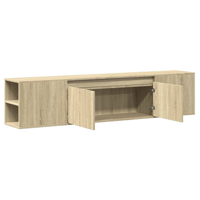 TV-seinäkaappi LED-valoilla Sonoma-tammi 180x31x39,5 cm