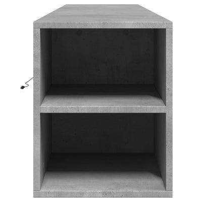 TV-seinäkaappi LED-valoilla betoninharmaa 180x31x39,5 cm