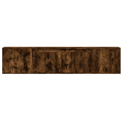 TV-seinäkaappi LED-valoilla savutammi 180x31x39,5 cm