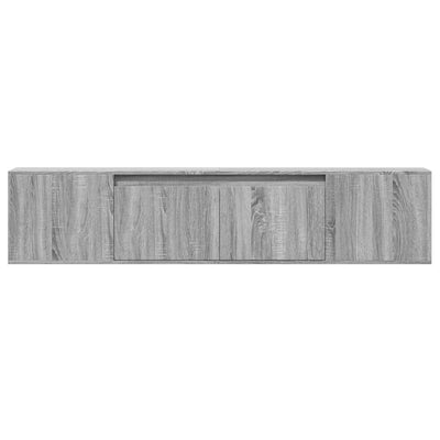 TV-seinäkaappi LED-valoilla harmaa Sonoma 180x31x39,5 cm