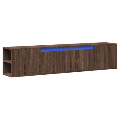 TV-seinäkaappi LED-valoilla ruskea tammi 180x31x39,5 cm