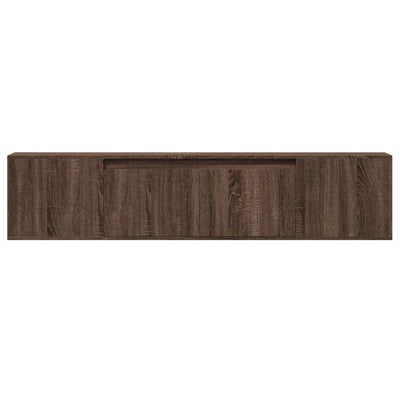 TV-seinäkaappi LED-valoilla ruskea tammi 180x31x39,5 cm