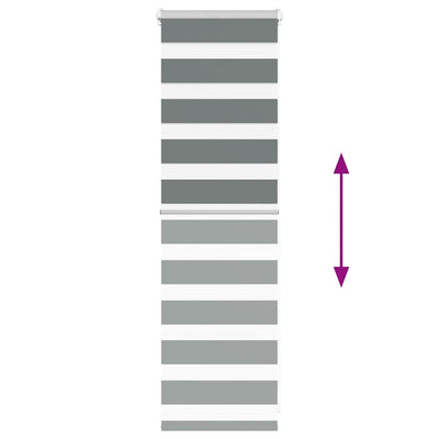 Tummanharmaa zebra blind Jostina 40x100cm (kankaan leveys 35,9 cm)