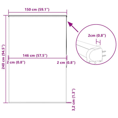Rullaverho kasetilla Ulysse 150x240cm (kankaan leveys 146 cm)