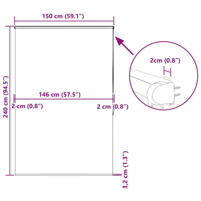 Rullaverho kasetilla Ulysse 150x240cm (kankaan leveys 146 cm)