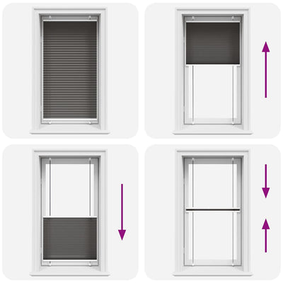 Musta laskostettu blind Matita 75x100cm (kankaan leveys 74,4 cm)