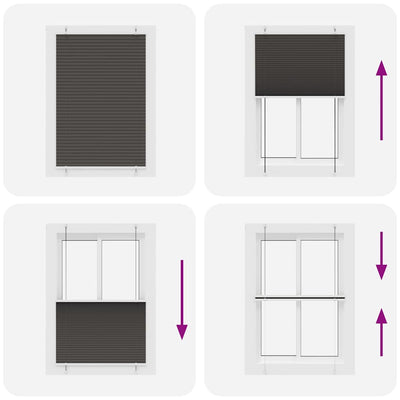 Musta laskostettu blind Matita 90x100cm (kankaan leveys 89,4 cm)