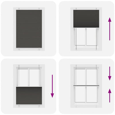 Musta laskostettu blind Matita 100x100cm (kankaan leveys 99,4 cm)
