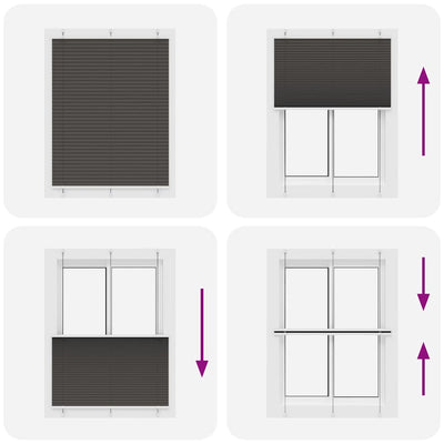 Musta laskostettu blind Matita 105x150cm (kankaan leveys 104,4 cm)