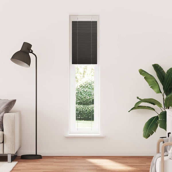 Pliseerattu kaihdin musta 45x200 cm kangas leveys 44,4 cm polyesteri