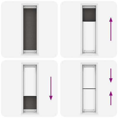 Musta laskostettu blind Matita 60x200cm (kankaan leveys 59,4 cm)