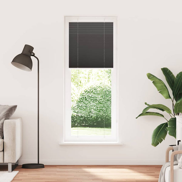 Pliseerattu kaihdin musta 75x200 cm kangas leveys 74,4 cm polyesteri