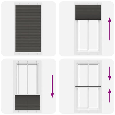 Musta laskostettu blind Matita 110x200cm (kankaan leveys 109,4 cm)