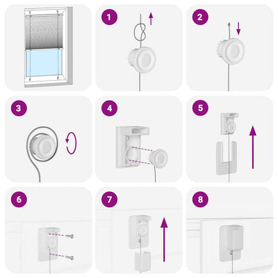 Sininen laskostettu blind Matita 95x150cm (kankaan leveys 94,4 cm)