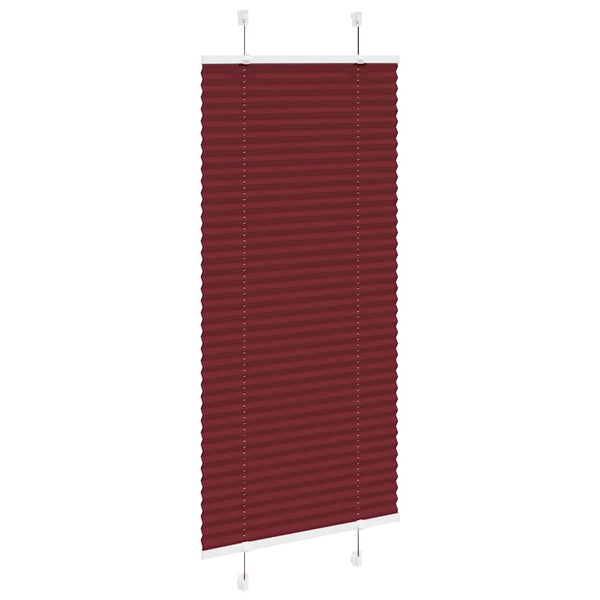 Pliseerattu kaihdin, bordeaux'n punainen, 65x100 cm, kangas, leveys 64,4 cm, polyesteri