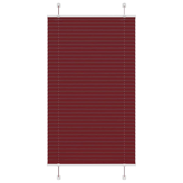 Pliseerattu kaihdin, bordeaux'n punainen, 75x100 cm, kangas, leveys 74,4 cm, polyesteri