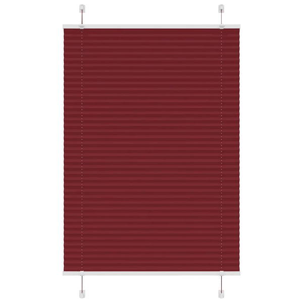 Pliseerattu kaihdin, bordeaux'n punainen, 95x100 cm, kangas, leveys 94,4 cm, polyesteri