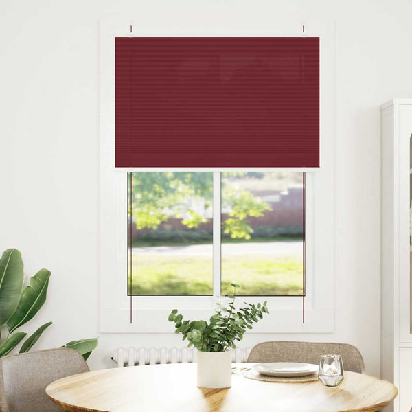 Pliseerattu kaihdin, bordeaux'n punainen, 95x100 cm, kangas, leveys 94,4 cm, polyesteri