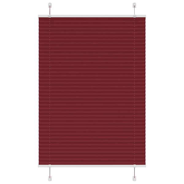 Pliseerattu kaihdin, bordeaux'n punainen, 100x100 cm, kangas, leveys 99,4 cm, polyesteri