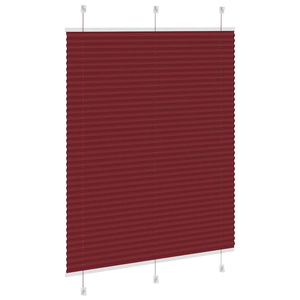 Pliseerattu kaihdin, bordeaux'n punainen, 110x100 cm, kangas, leveys 109,4 cm, polyesteri