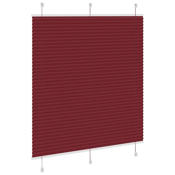 Pliseerattu kaihdin, bordeaux'n punainen, 115x100 cm, kangas, leveys 114,4 cm, polyesteri