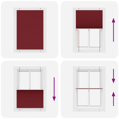 Bordeaux red laskostettu blind Matita 100x150cm (kankaan leveys)