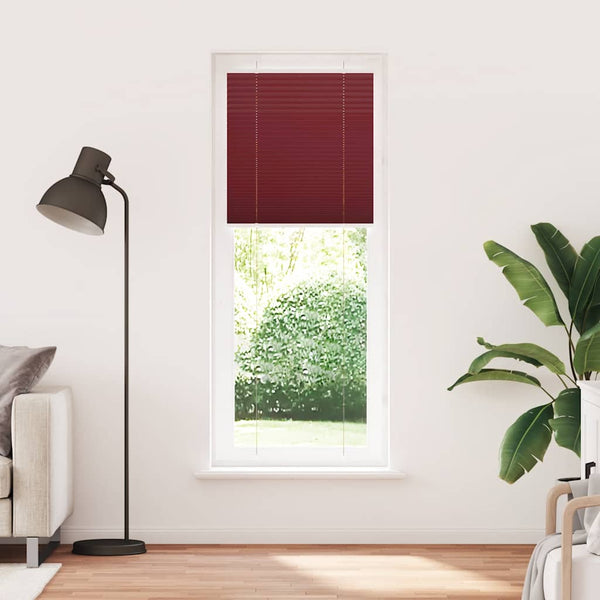 Pliseerattu kaihdin, bordeaux'n punainen, 75x200 cm, kangas, leveys 74,4 cm, polyesteri
