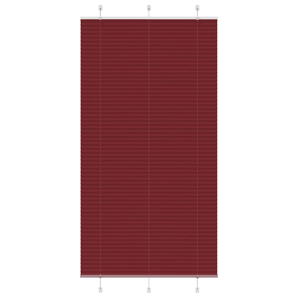 Pliseerattu kaihdin, bordeaux'n punainen, 105x200 cm, kangas, leveys 104,4 cm, polyesteri