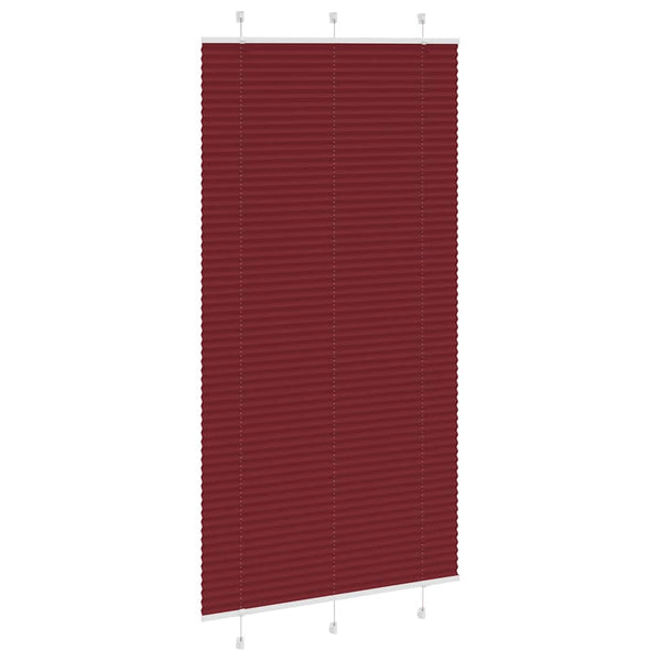 Pliseerattu kaihdin, bordeaux'n punainen, 105x200 cm, kangas, leveys 104,4 cm, polyesteri