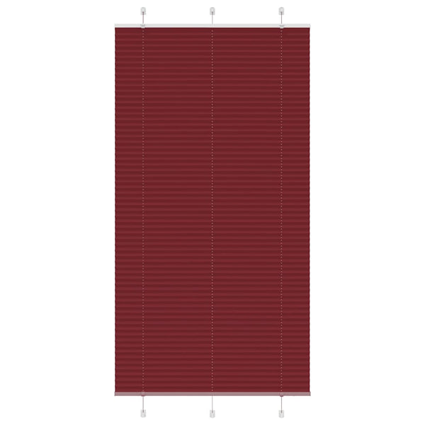 Pliseerattu kaihdin, bordeaux'n punainen, 110x200 cm, kangas, leveys 109,4 cm, polyesteri