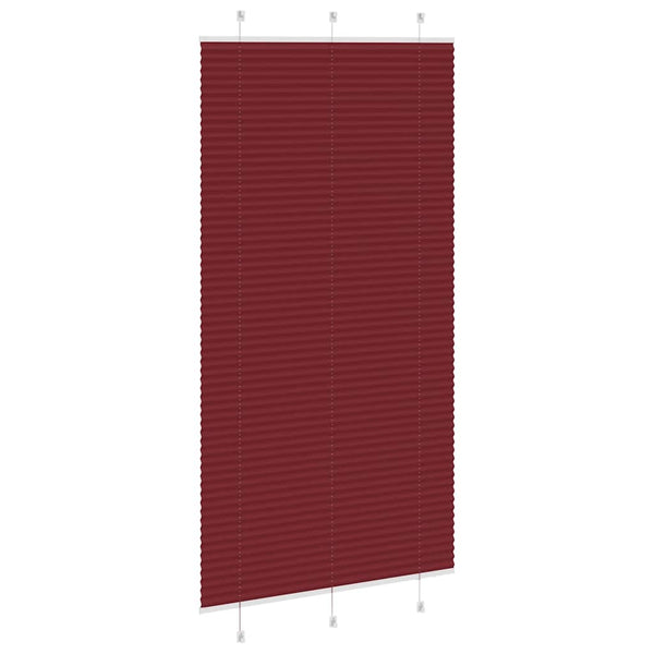 Pliseerattu kaihdin, bordeaux'n punainen, 110x200 cm, kangas, leveys 109,4 cm, polyesteri