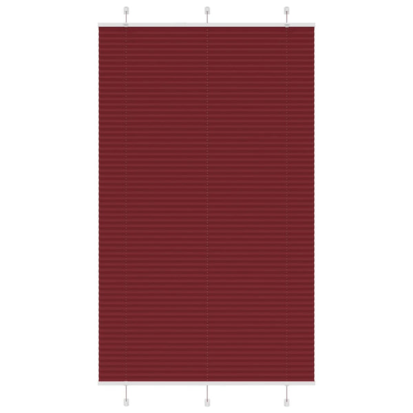 Pliseerattu kaihdin, bordeaux'n punainen, 115x200 cm, kangas, leveys 114,4 cm, polyesteri