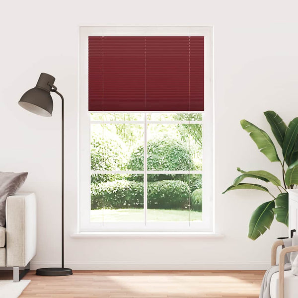 Pliseerattu kaihdin, bordeaux'n punainen, 115x200 cm, kangas, leveys 114,4 cm, polyesteri