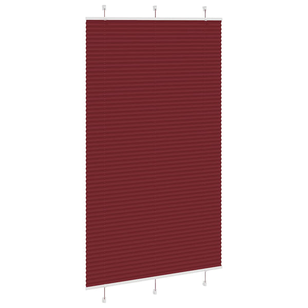 Pliseerattu kaihdin, bordeaux'n punainen, 115x200 cm, kangas, leveys 114,4 cm, polyesteri
