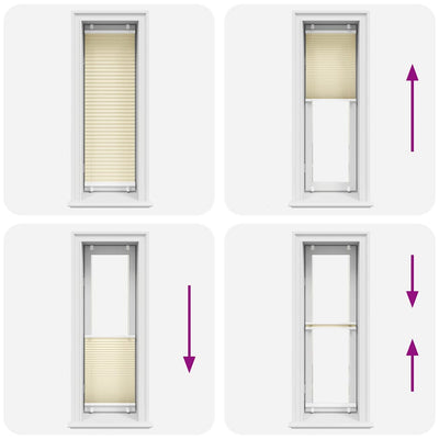 Laskostettu blind cream Matita 45x100cm (kankaan leveys 44,4 cm)