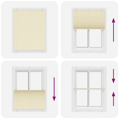 Cream laskostettu blind Matita 105x100cm (kankaan leveys 104,4 cm)