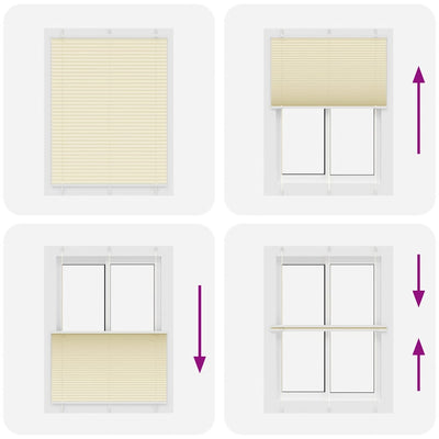 Cream laskostettu blind Matita 110x100cm (kankaan leveys 109,4 cm)