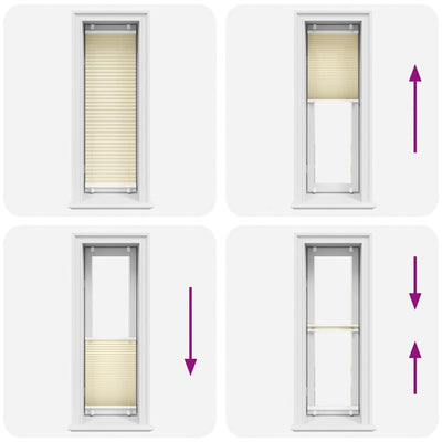 Cream laskostettu blind Matita 45x150cm (kankaan leveys 44,4 cm)