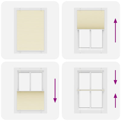 Laskostettu blind cream Matita 90x150cm (kankaan leveys 89,4 cm)