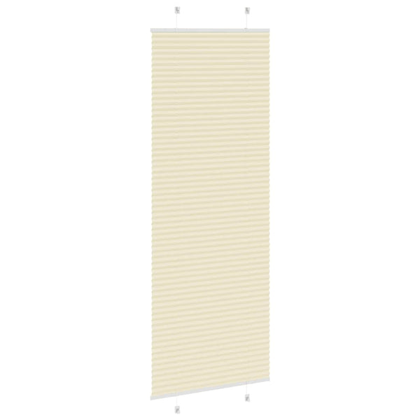 Pliseerattu kaihdin, kermanvärinen, 75x200 cm, kangas, leveys 74,4 cm, polyesteri