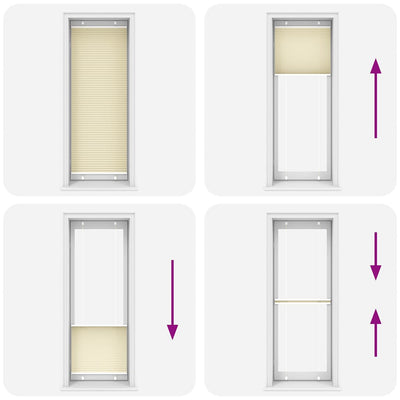 Cream laskostettu blind Matita 80x200cm (kankaan leveys 79,4 cm)