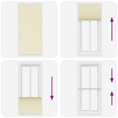 Cream laskostettu blind Matita 85x200cm (kankaan leveys 84,4 cm)