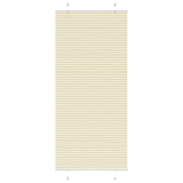 Pliseerattu kaihdin, kermanvärinen, 95x200 cm, kangas, leveys 94,4 cm, polyesteri